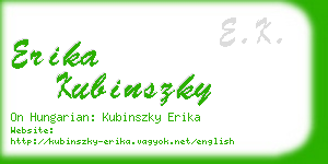 erika kubinszky business card